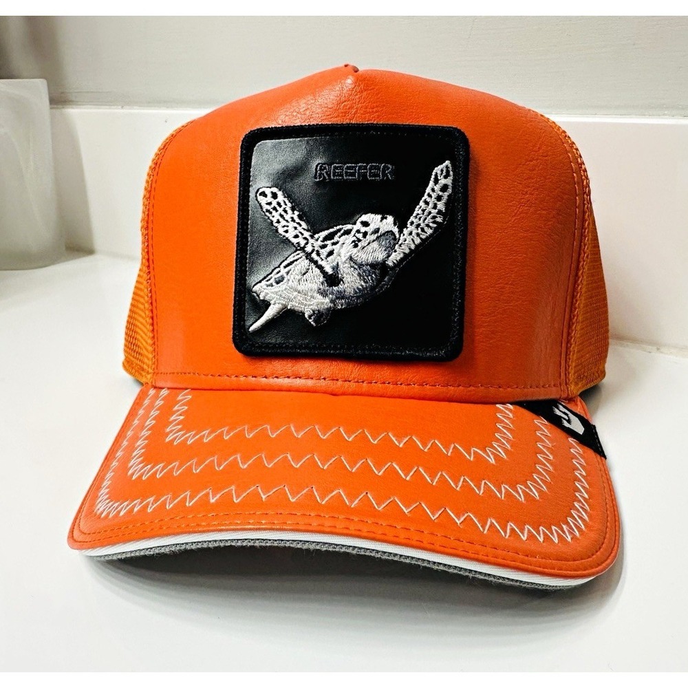 Goorin Bros Courtside Reefer Trucker Hat Orange Black Turtle 101-2439 One Size